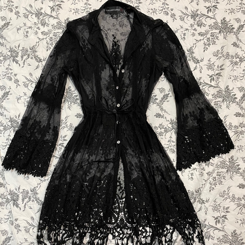 Black lace coverup